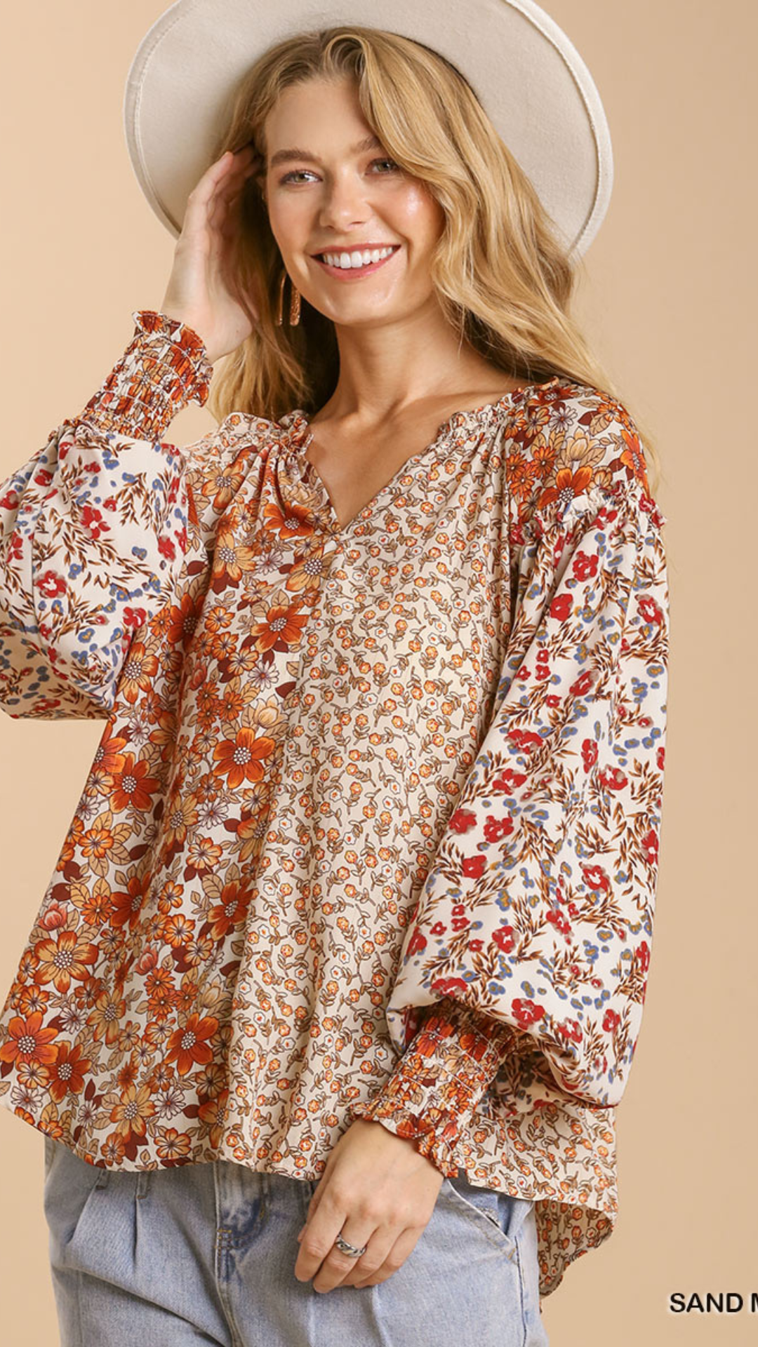 Mixed Flower Print Top