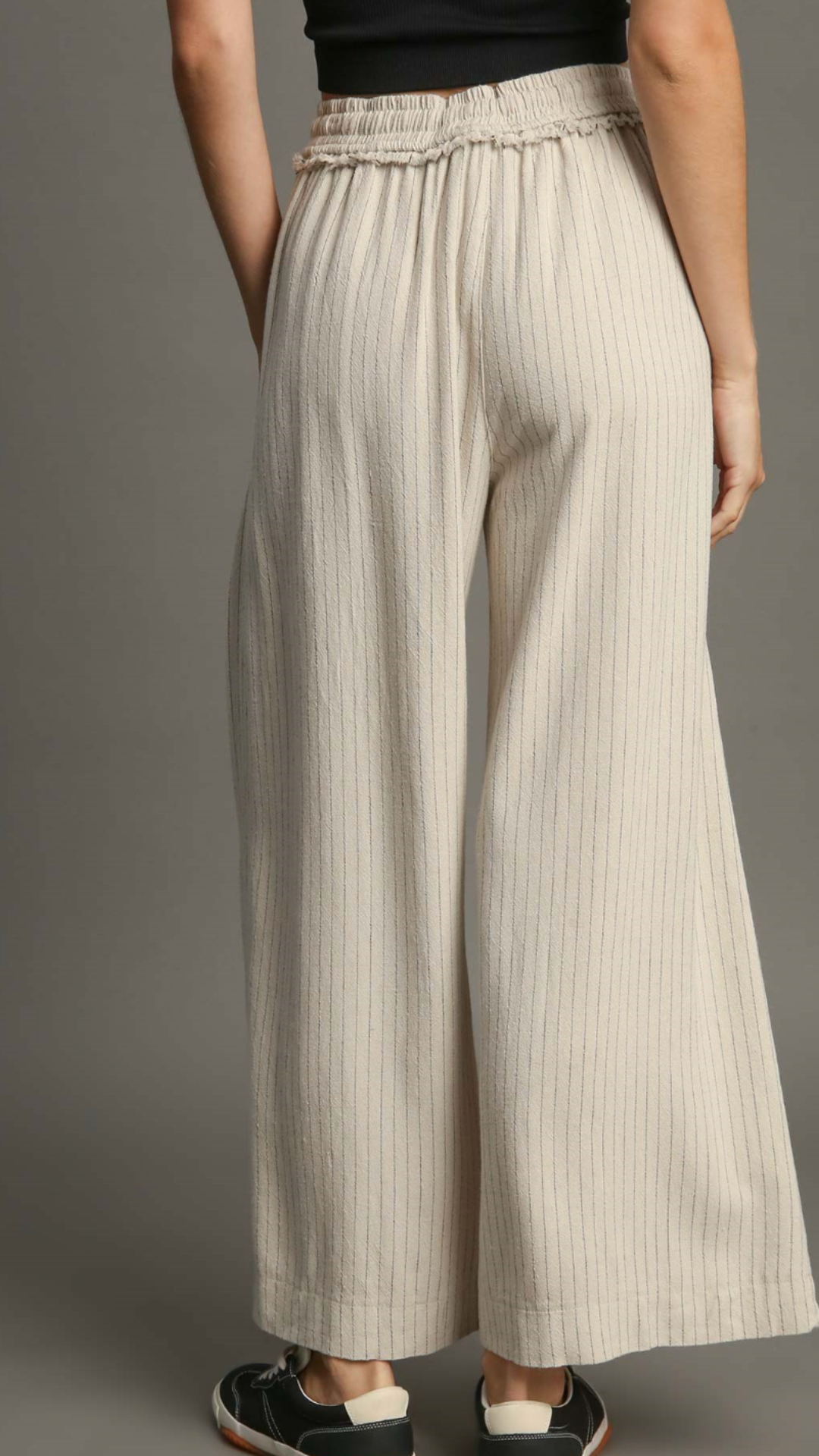 Linen Blend Striped Pants