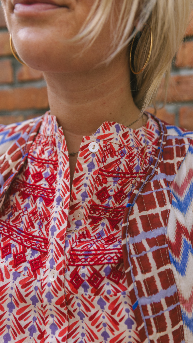 Blouse red and purple