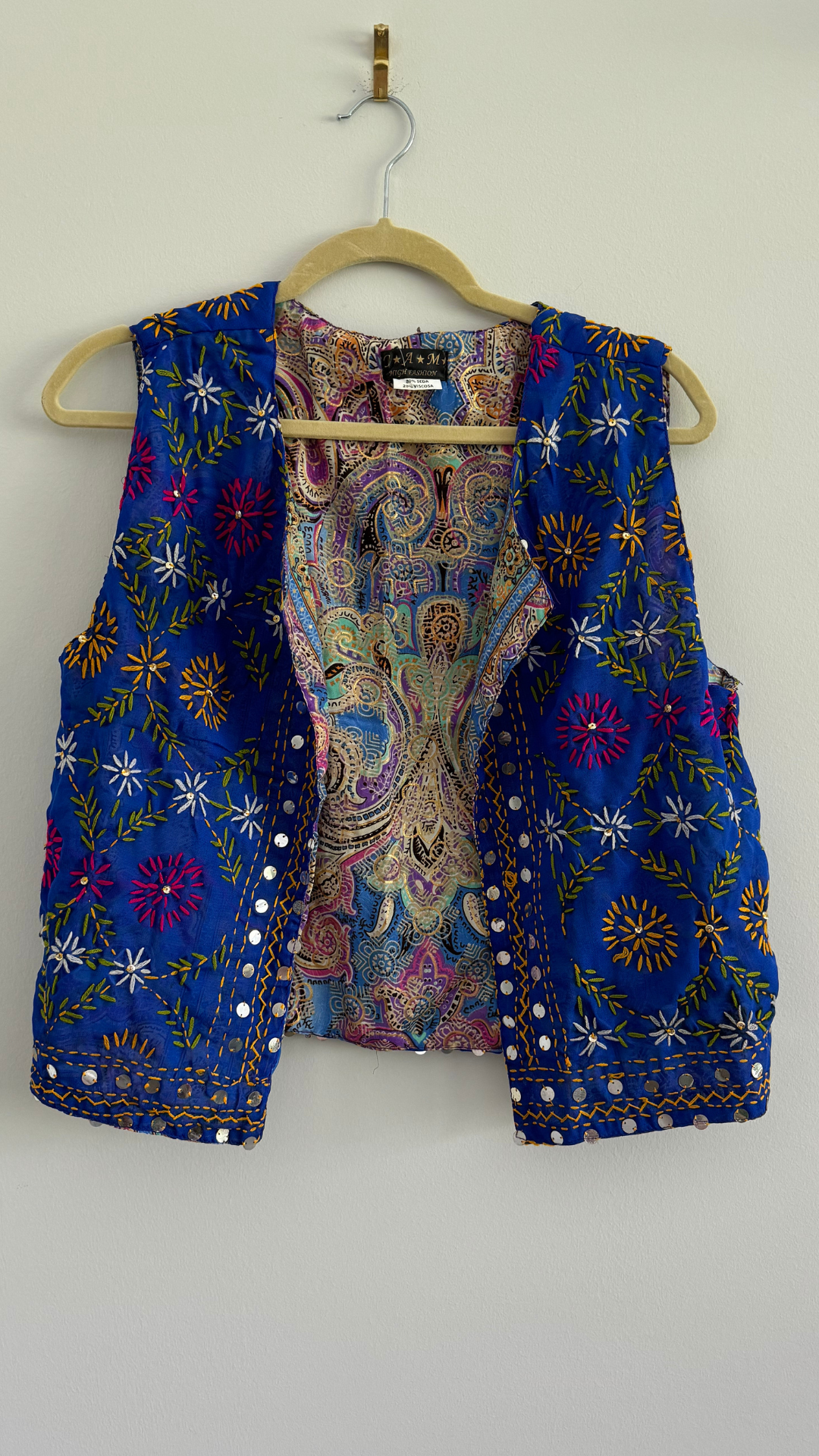 Hand embroidered vest