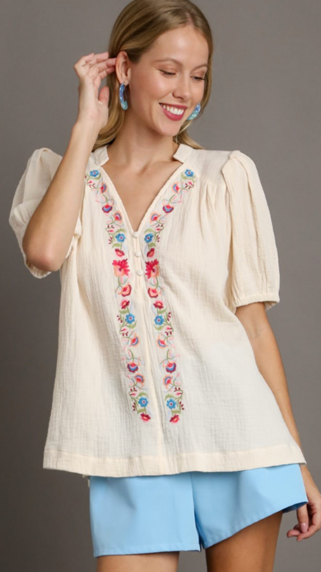 Umgee embroidery flower top