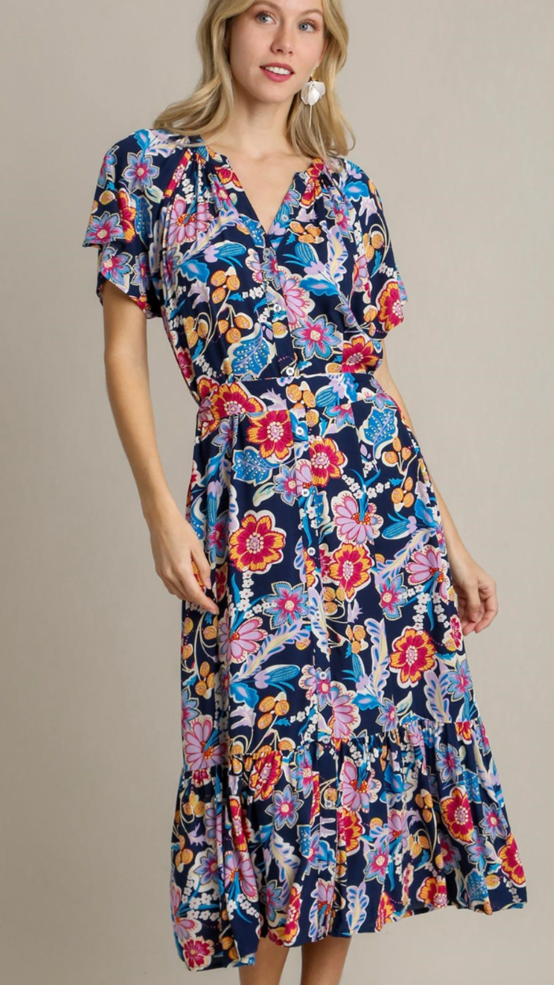 Umgee dark blue flower dress