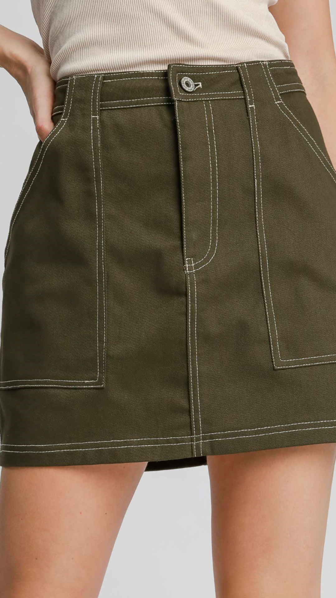 Twill Mini Skirt