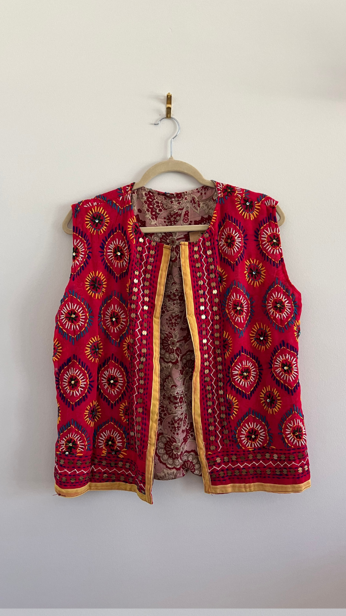 Hand embroidered vest