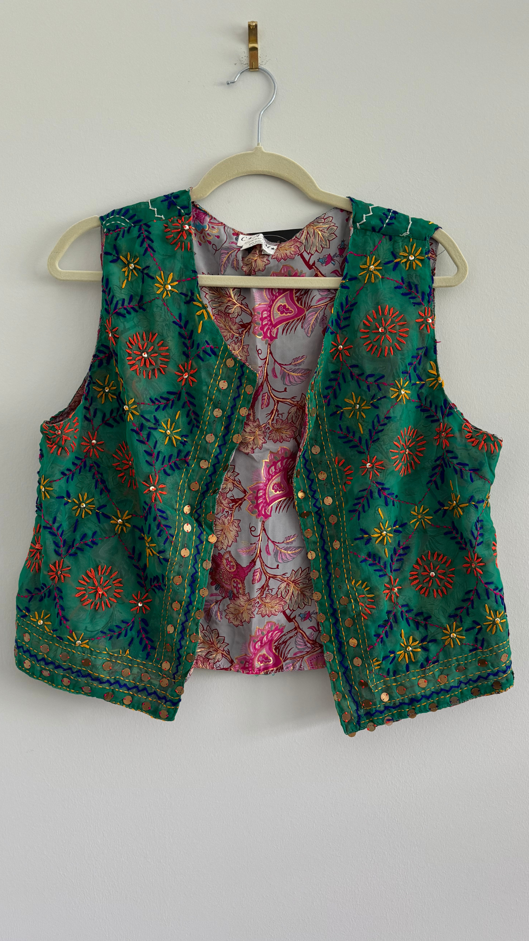 Hand embroidered vest