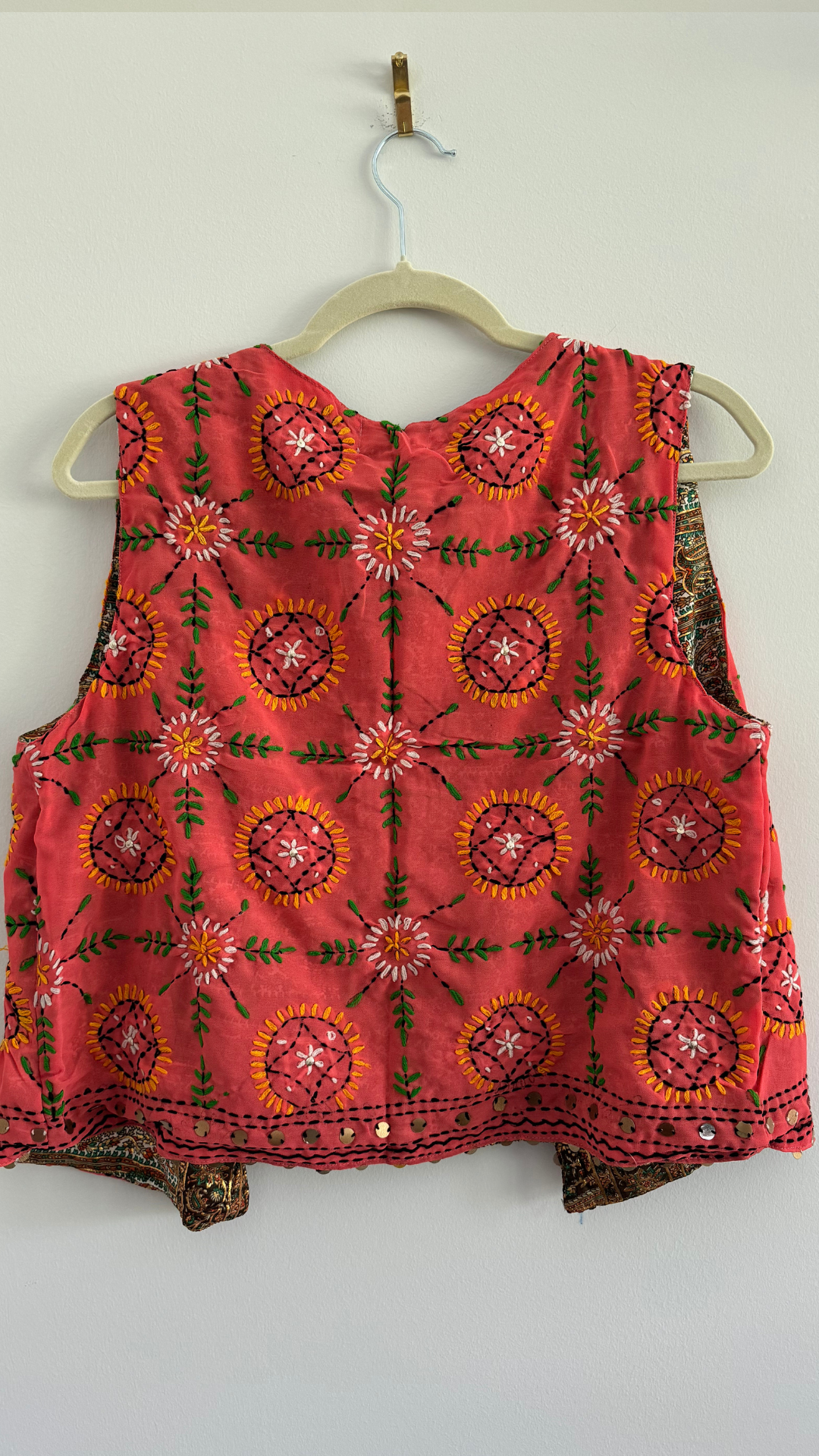 Hand embroidered vest