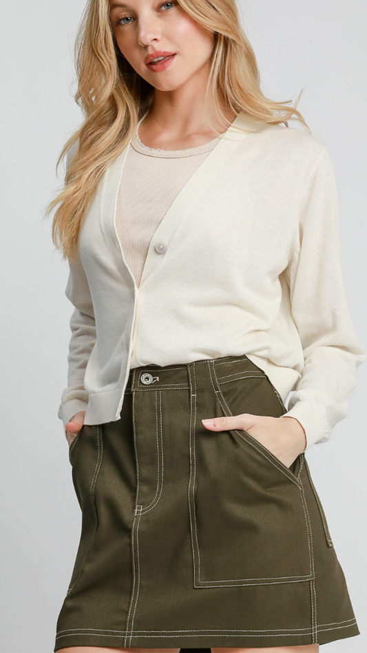 Twill Mini Skirt