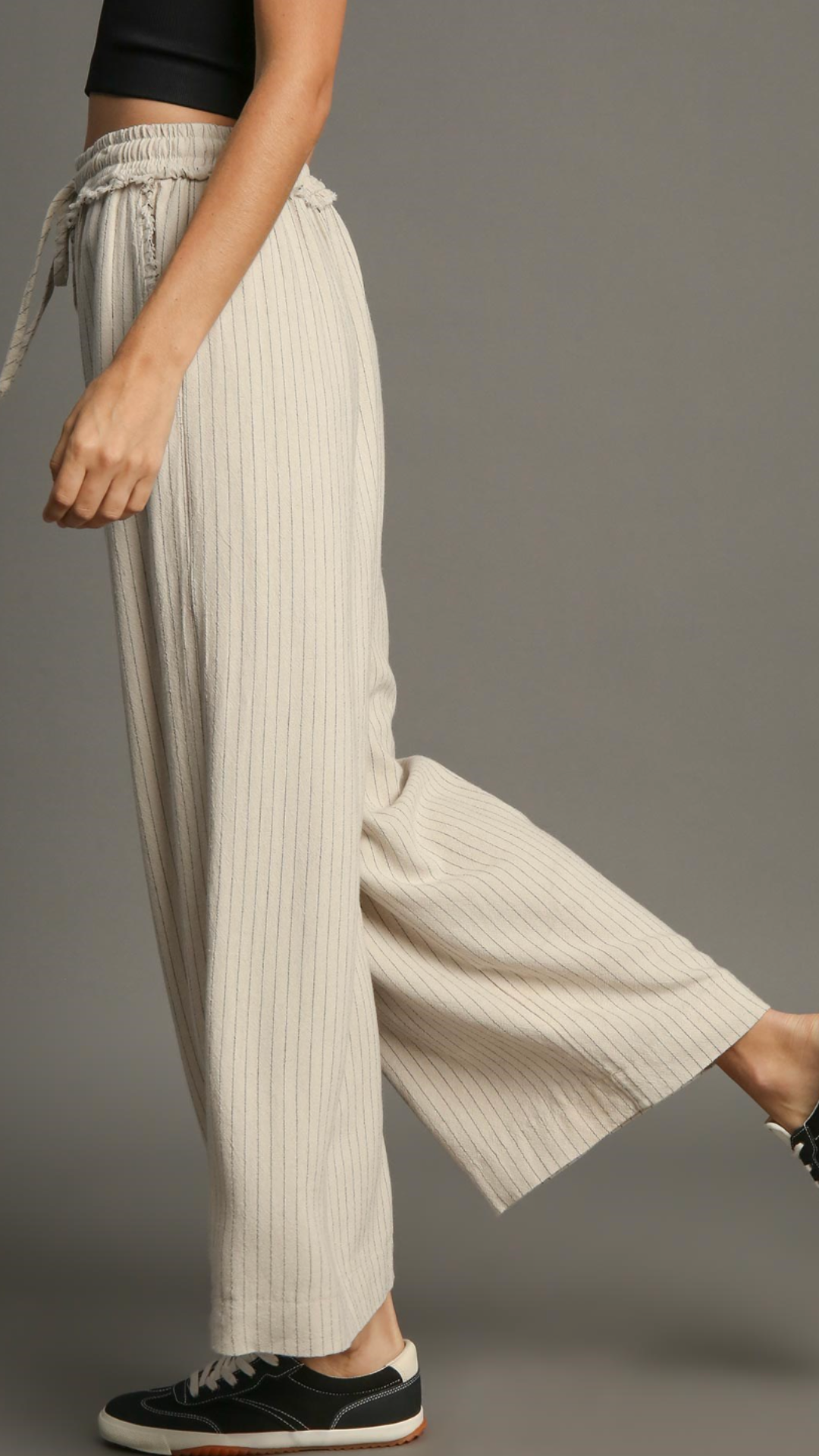 Umgee Linen Blend Striped Pants