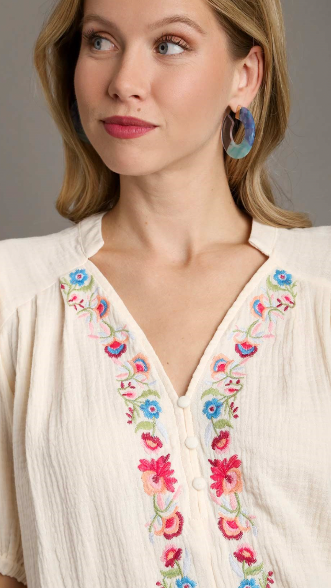 Umgee embroidery flower top