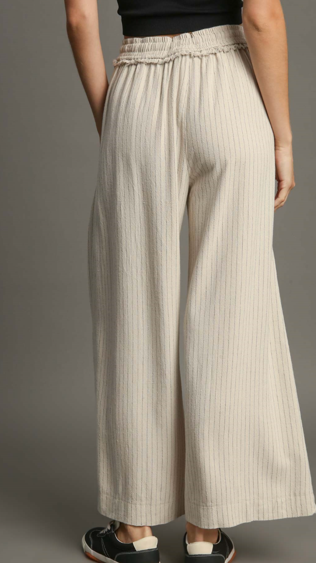 Umgee Linen Blend Striped Pants